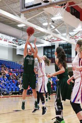 Chloe Barrett fights for a shot vs Jefferson 1.16.2016