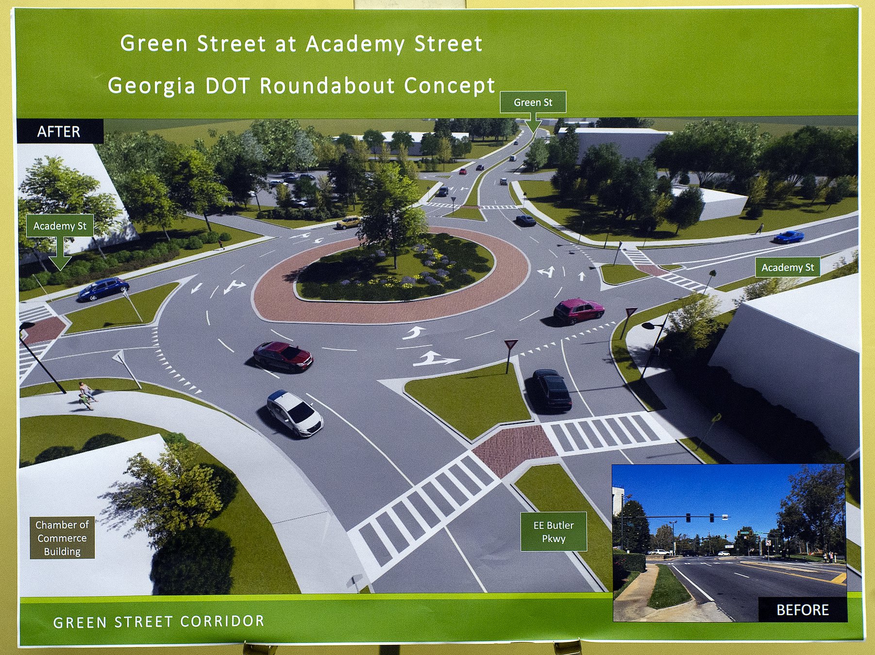 Green Street roundabout plan sparks curiosity from property owners