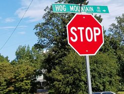 Hog Mountain Road sign
