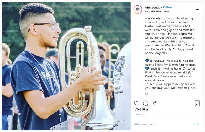West Hall bands Instagram post