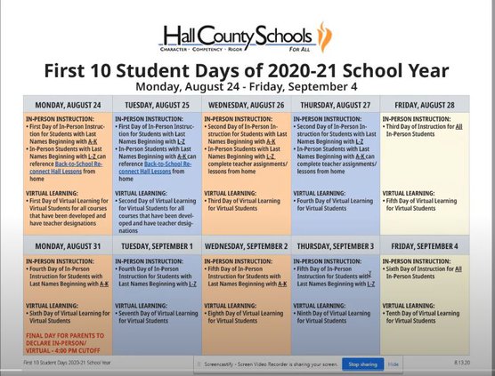 Hall schools schedule