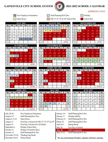 Gainesville 2021-22 school calendar features phased-in start - Gainesville Times Gainesville 2021-22 school calendar features phased-in start - Gainesville Times