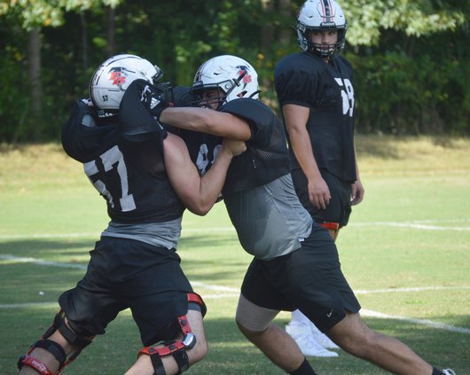 Flowery Branch football practice