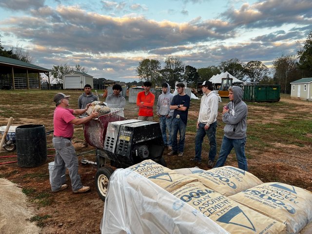 Students work with local mason to build this facility at Hall County