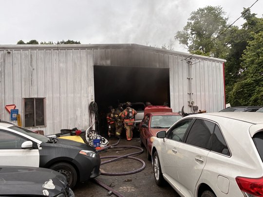 Car catches fire inside Gainesville repair shop