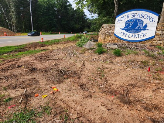 Roundabout construction has started at this Flowery Branch intersection