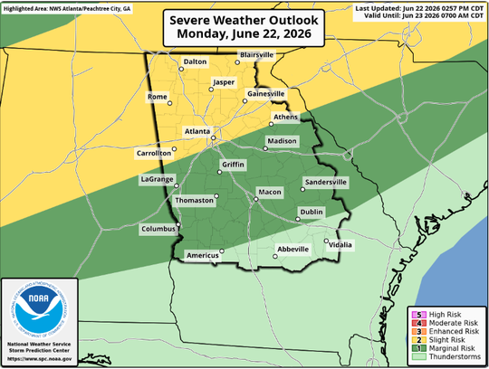 Hall County braces for possible severe storms Monday evening