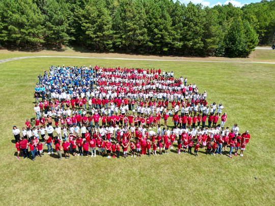 Martin Technology Academy forms human flag for 25th anniversary of 9/11