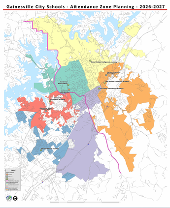 Gainesville City Schools - 2026-2027 proposed attendance zones